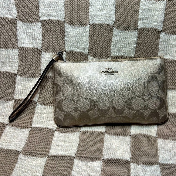 Coach Handbags - Coach large wristlet in signature canvas